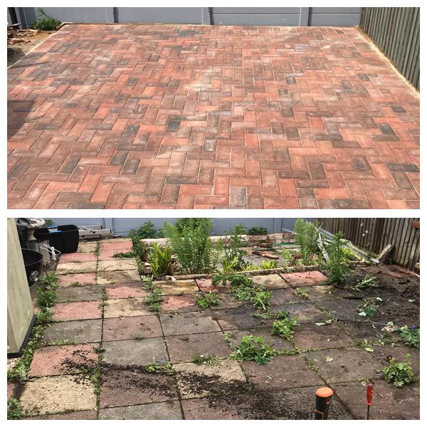 before and after block paving was laid in st albans